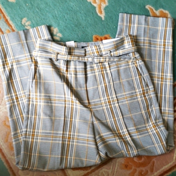 Ann Taylor Pants - Nwt Ann Taylor high rise belted plaid trouser pant